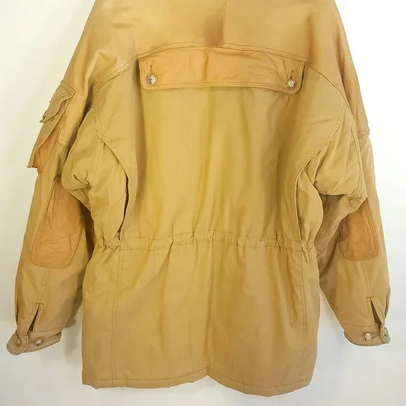 Vtg Willis Geiger Field Jacket Parka Men's L Tan Multicolor Plaid Lining Grunge
